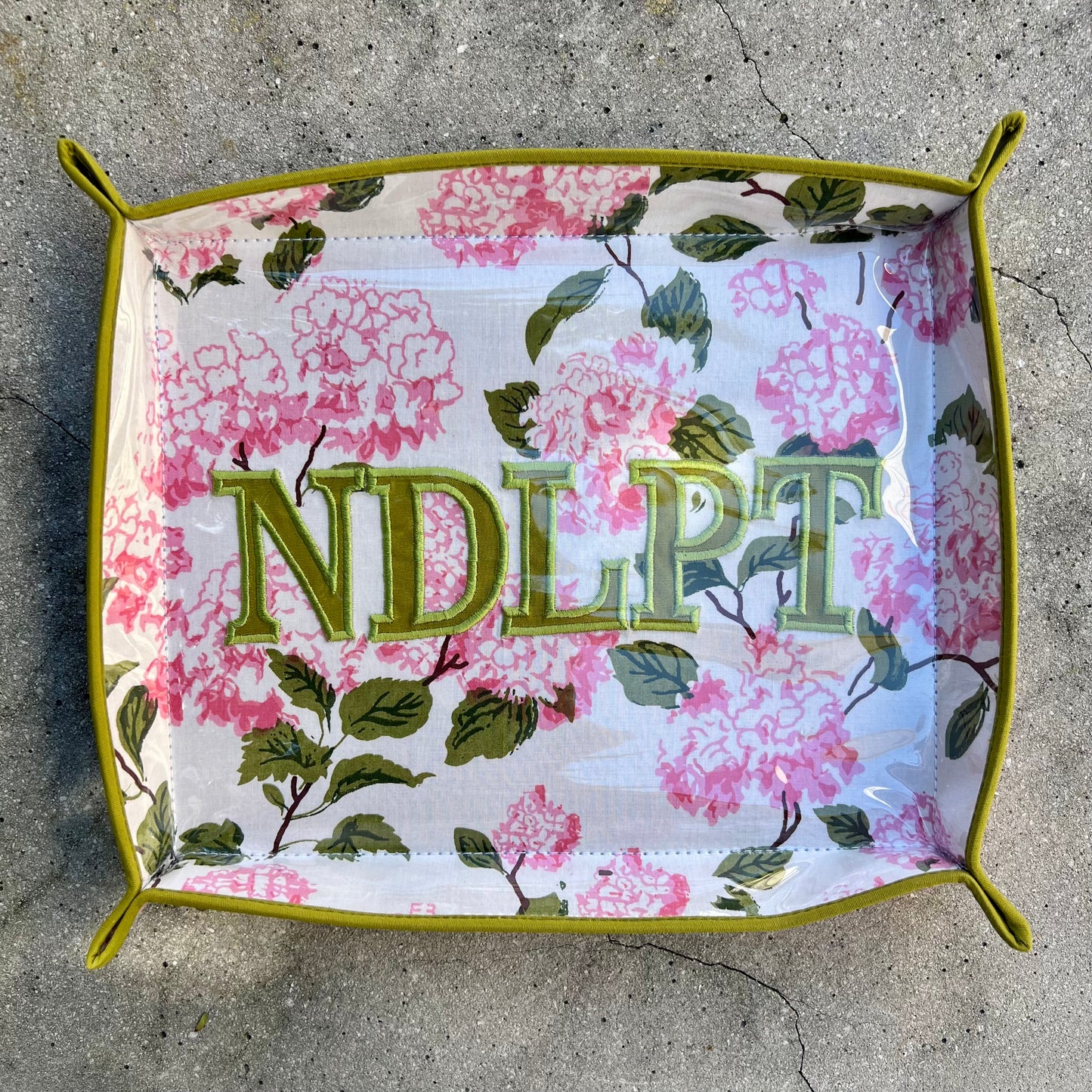 Pink Hydrangea "NDLPT" Desk Project Tray