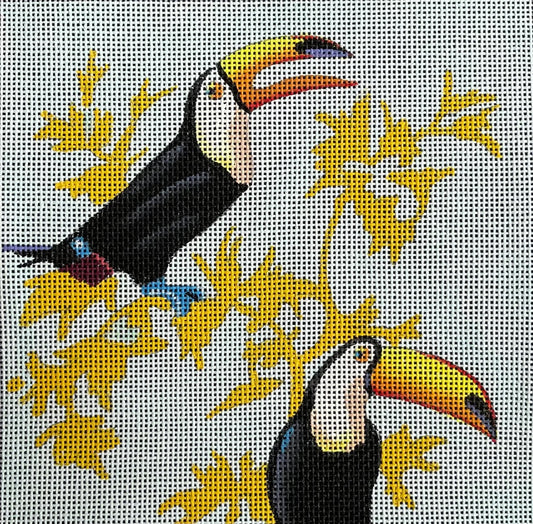 Toucans on Blue