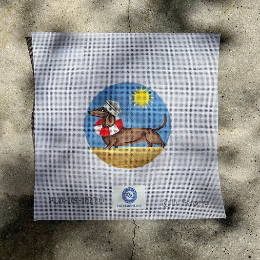 Sailor Weiner Dog Round Ornament