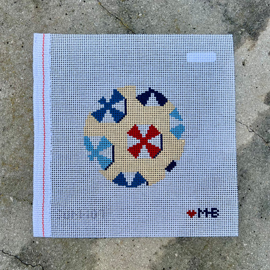 Umbrella Beach 4" Round Ornament