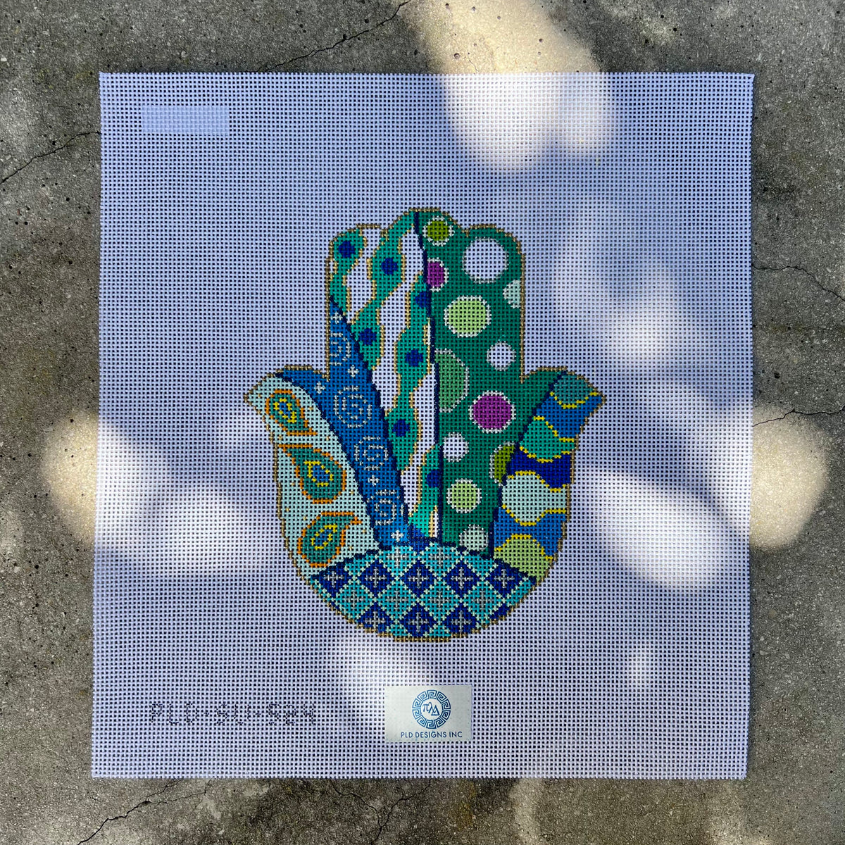 Blue and Green Mosaic Hamsa