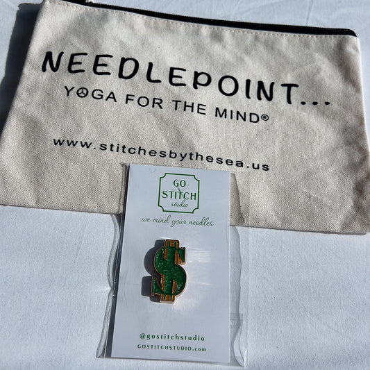 Green Dollar Sign Magnet Needleminder