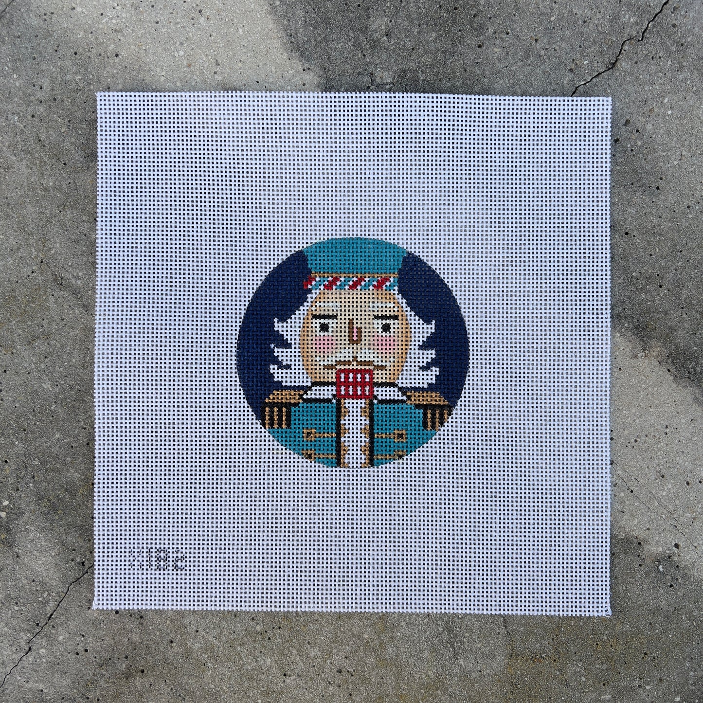 Blue Nutcracker 4" Round Ornament