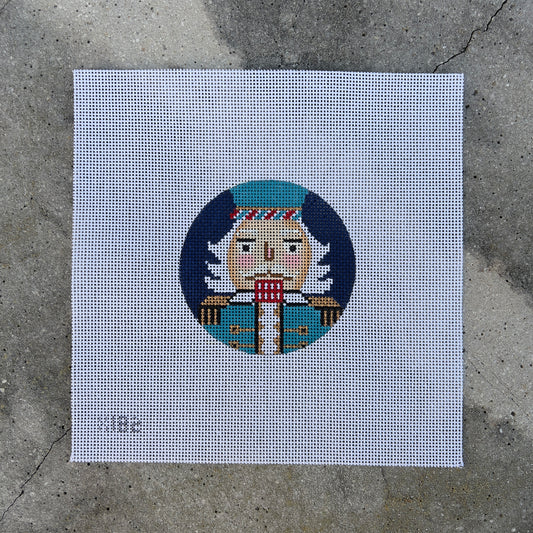 Blue Nutcracker 4" Round Ornament