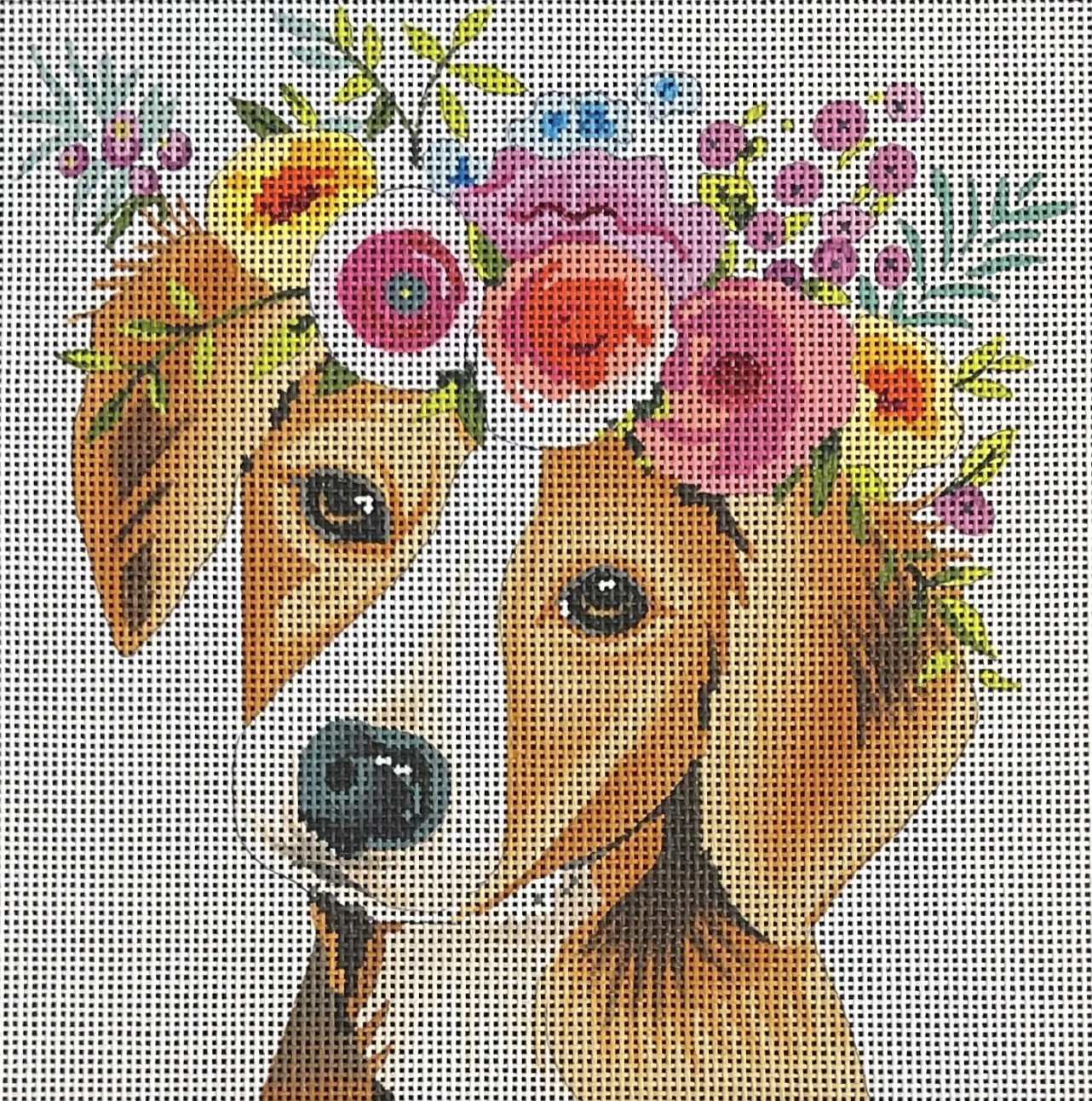 Dog with Flowers