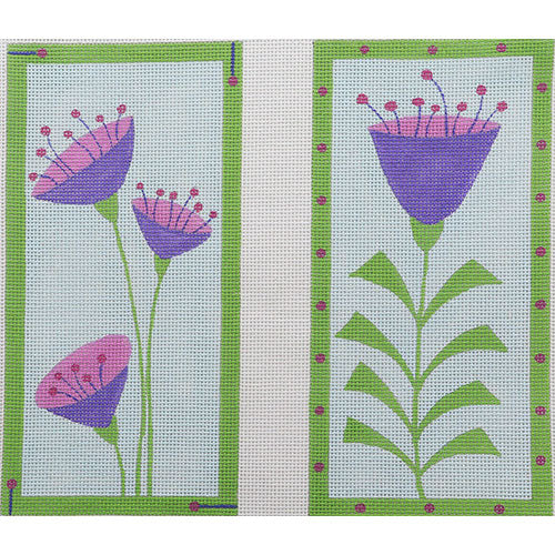 Purple Cup Flower Eyeglass Case