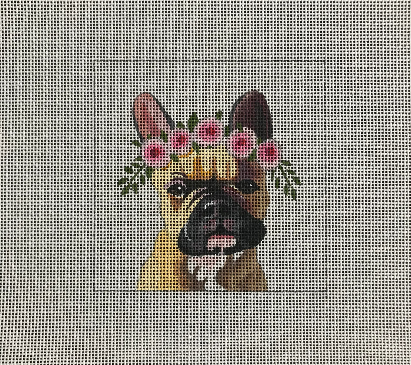 French Bulldog with Flower Crown