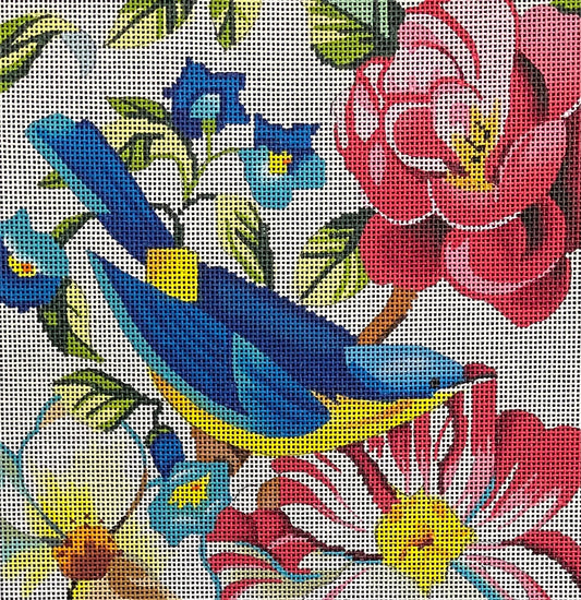 Floral with Blue Bird