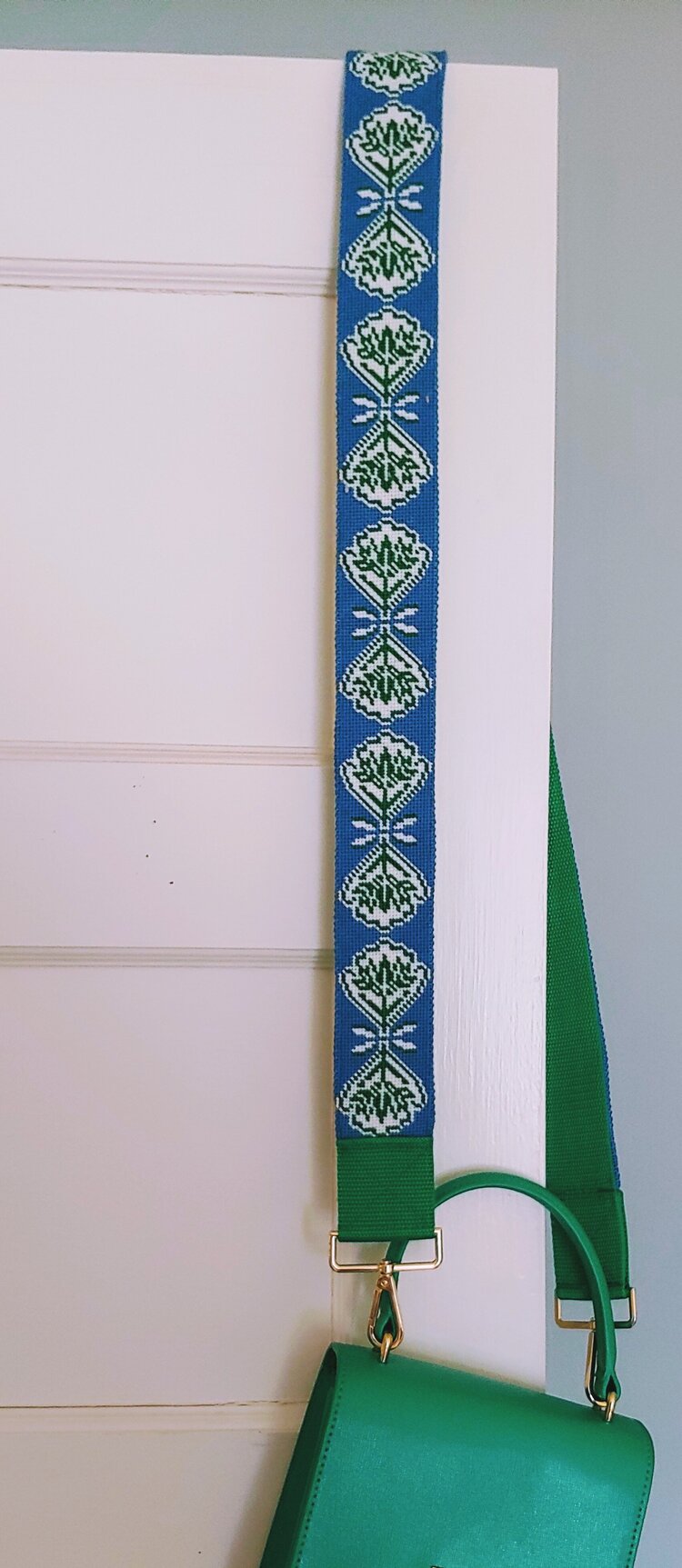 Green Flower Guitar Strap