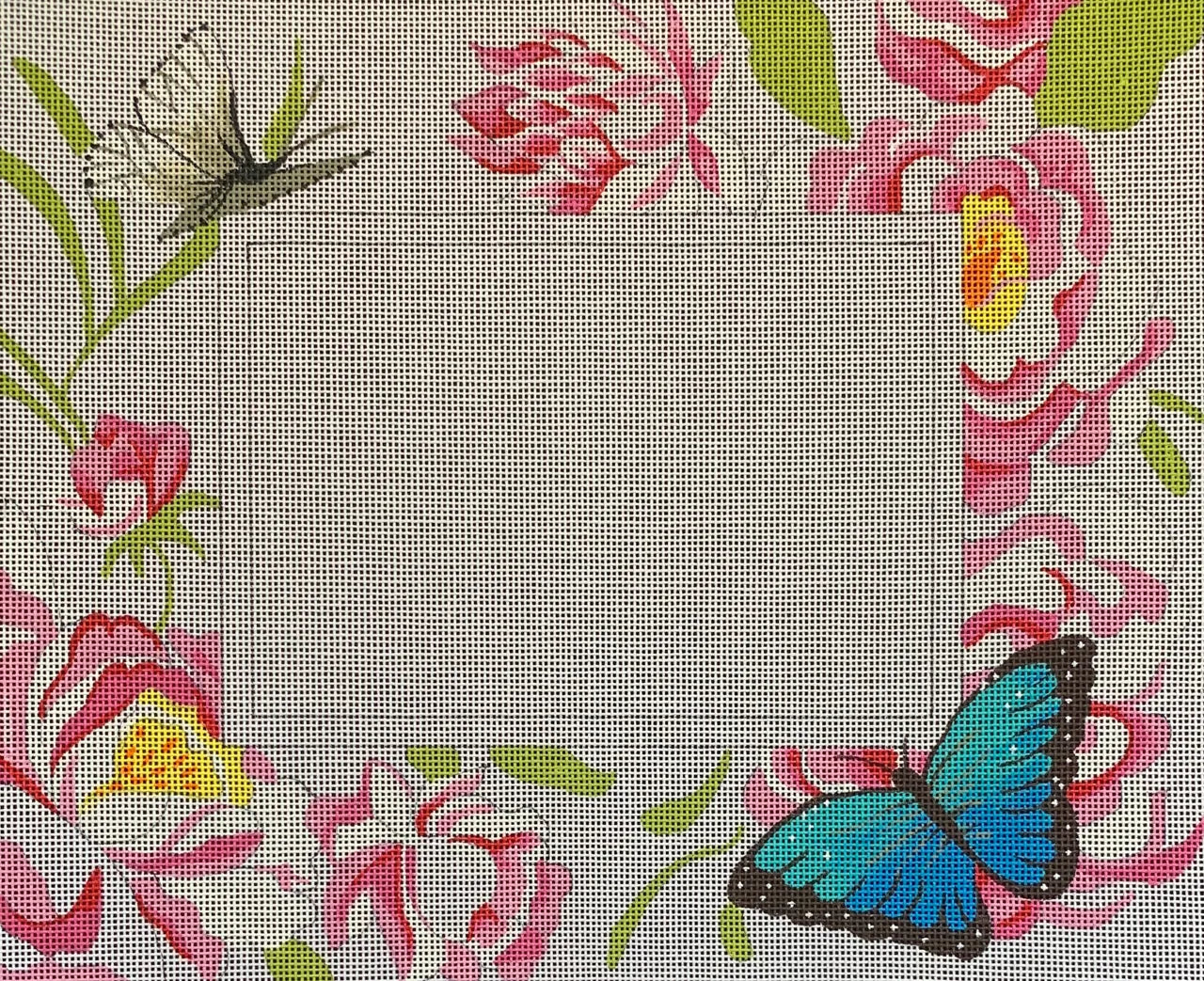 Pink Floral with Butterflies Frame