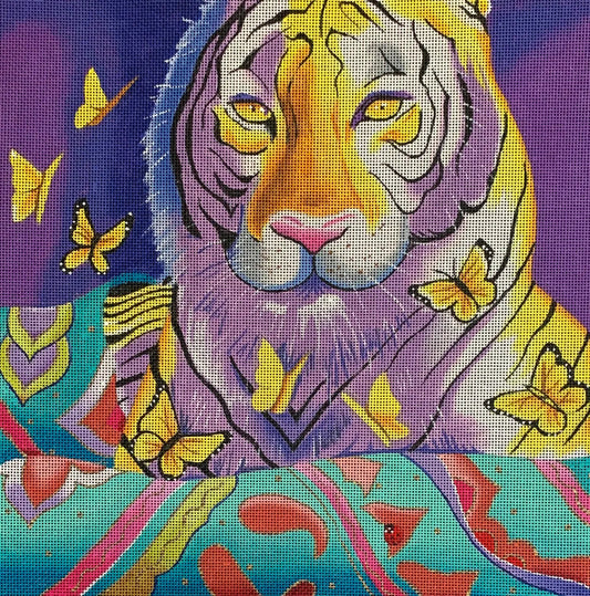 Tiger with Butterflies